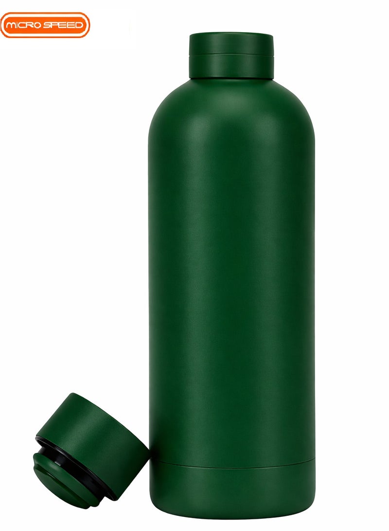 micro speed Stainless Steel Insulated Water Bottle – 500ml - Double Wall Vacuum Flask | Hot & Cold Thermos for Kids, School, Sports & Travel | Leak-Proof, Sweat-Free Design – Green - Image 1